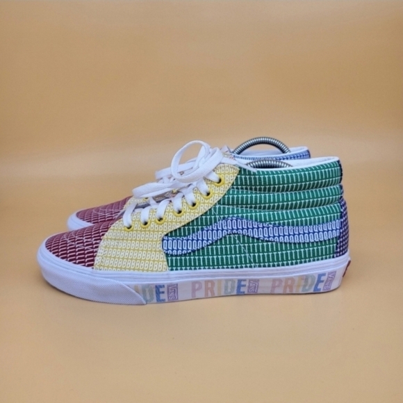 Vans Pride Sk8-Mid Men's White Sneakers Size 10 - Picture 1 of 7